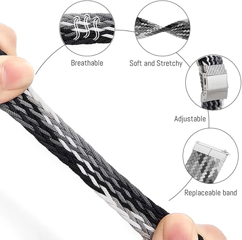 Miniatura 4 de Pulsera de alerta médica personalizada de nailon trenzado elástico para identificación médica de emergencia, grabado personalizado, pulsera de