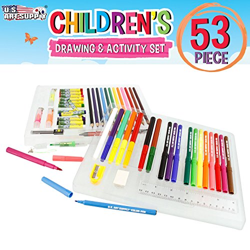 US Art Supply 53 Piece Children's Art and Activity Drawing and Marker Pen Set - Kids Arts and Crafts - //coolthings.us