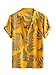 Gemijacka Hawaiihemd Herren Kurzarm Sommerhemd Hawaii Print Leinenhemd Funky Look für Karneval Party Gelb M