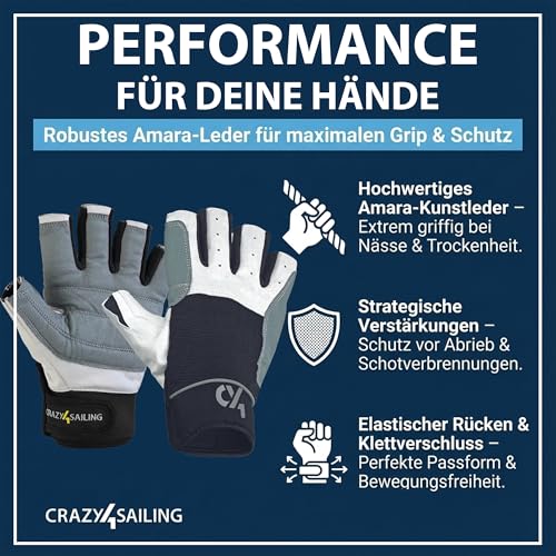 Gants régate doigts coupés crazy4sailing pour éviter les ampoules