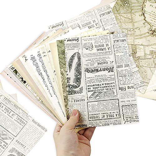 Billioteam 240Pcs Junk Journal Pages Vintage Handmade Scrapbook Paper,Mathematics Magazine Newspaper Sheet Music Kraft Paper For Scrapbooking Decoupage Background Diy Craft Decoration(5.51" X 7.87") #TOP2