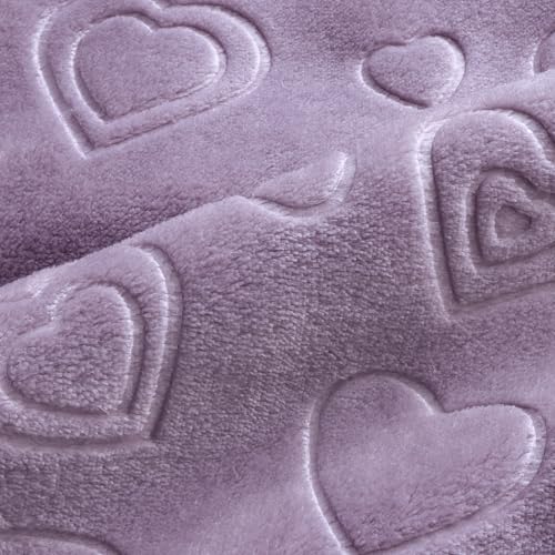 Image of BORITAR Baby Blanket with Heart Design for Girls Ultra Soft Fleece Warm and Lightweight Blankets for Infant Toddler Newborn, 30x40 Inch, Purple