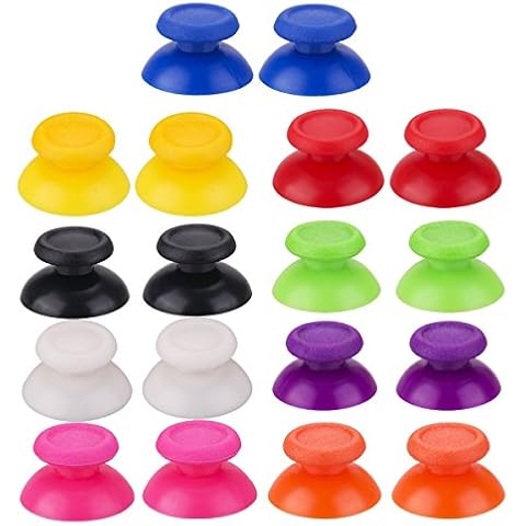 YoRHa 9X par Original de Repuesto Thumbstick Botones analógicos Custom Colorful para DualShock 4 PS4 / Slim/Pro Mando Piezas de Repuesto Accesorios modificados (9 Colores) Cover