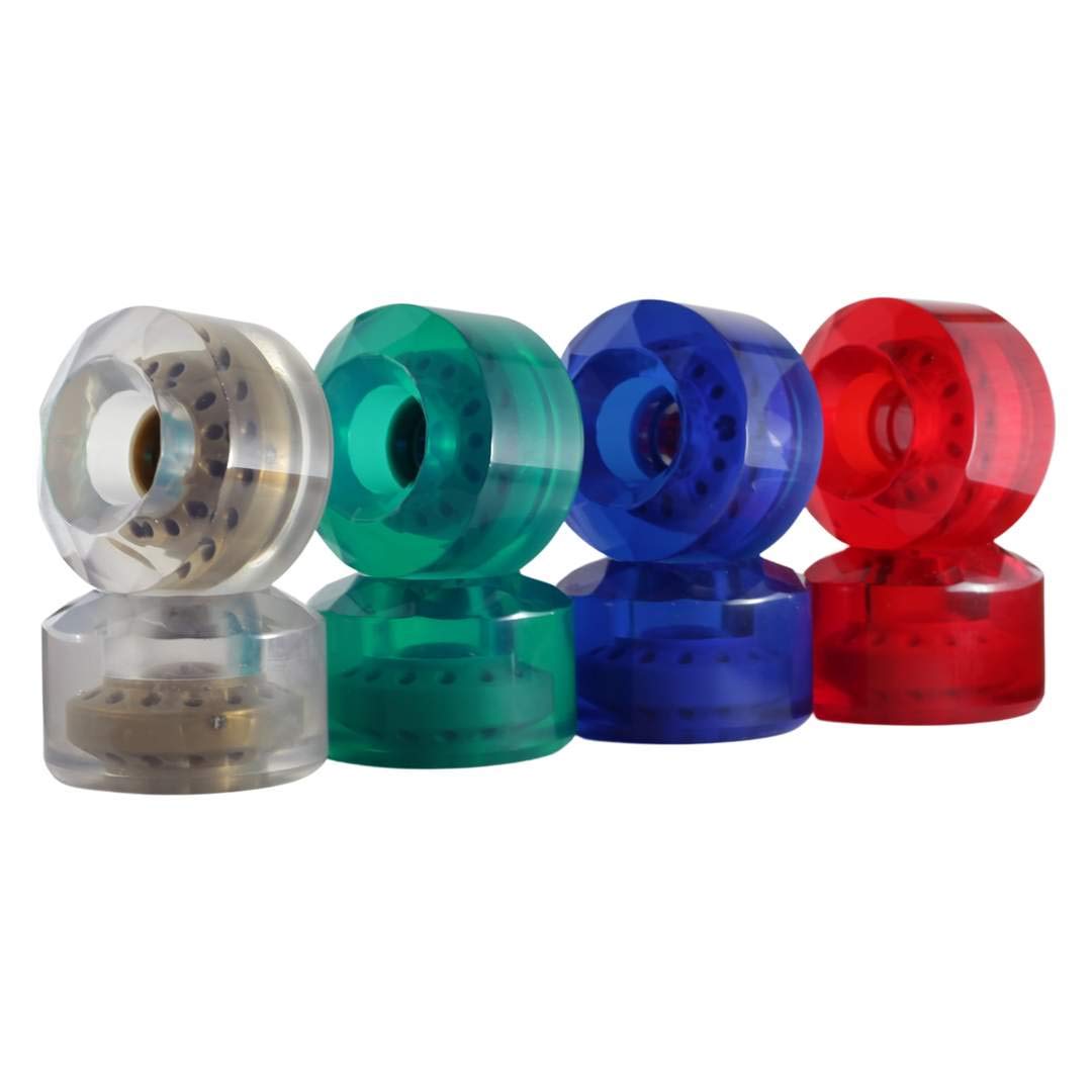 Rekon Dimond Cut High Rebound 83A 70mm Longboard Wheels - Clear Green