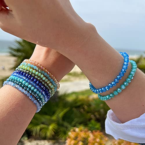 CATCHY & CRAFTY Bracelet Crystal Stretch Stackable Layering Colorful Statement Bracelets Women Glass Beaded Boho Friendship Handmade Bridal Gift4