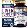 LiVitalize 28-in-1 Liver Health Support with Milk Thistle Liver Cleanse & Detox Supplement - Dandelion NAC Alpha Lipoic Acid Artichoke Reishi Chaga Turkey Tail Mushroom Formula 1540mg, 60 Capsules