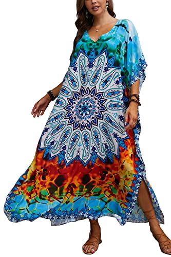 Kaftan maxi de mujer para la playa y protector de bikini fluido de verano