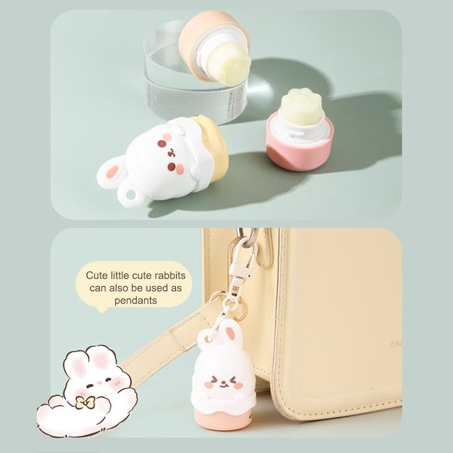 Amazon | 漫画かわいいウサギのリップクリーム抗乾燥持続栄養