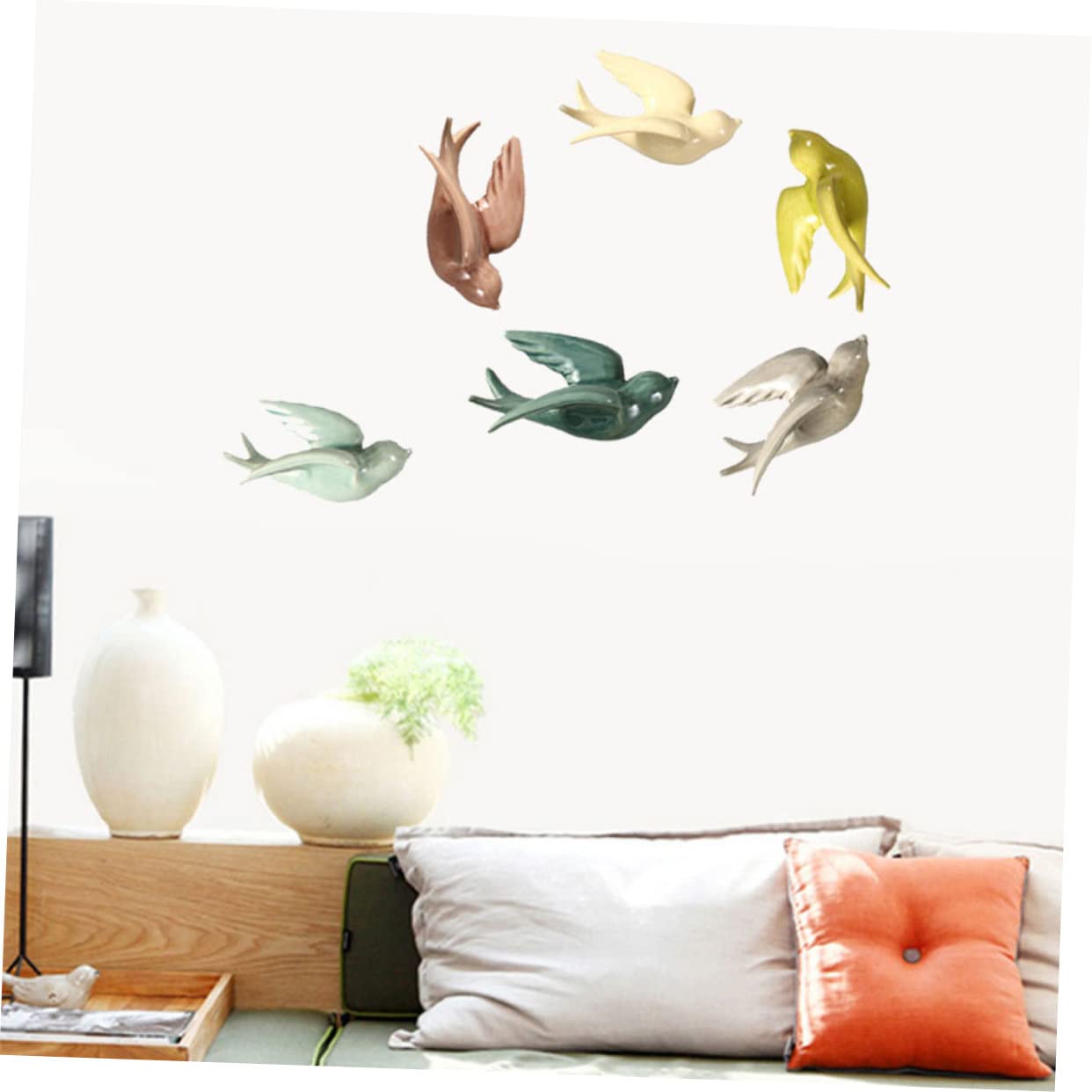 Decorazione da Parete Animale in Ceramica Stile Nordico Beige