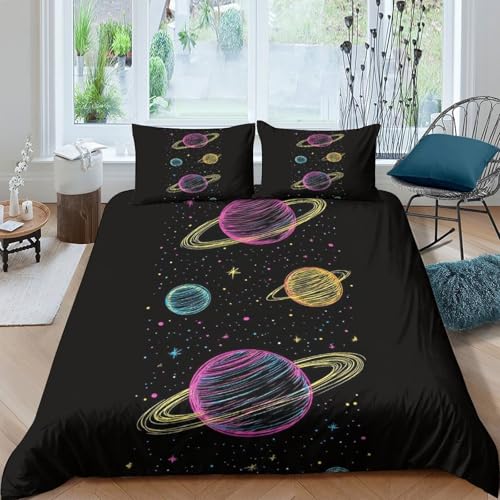 Housse de couette 3D chat néon super king microfibre douce - 4