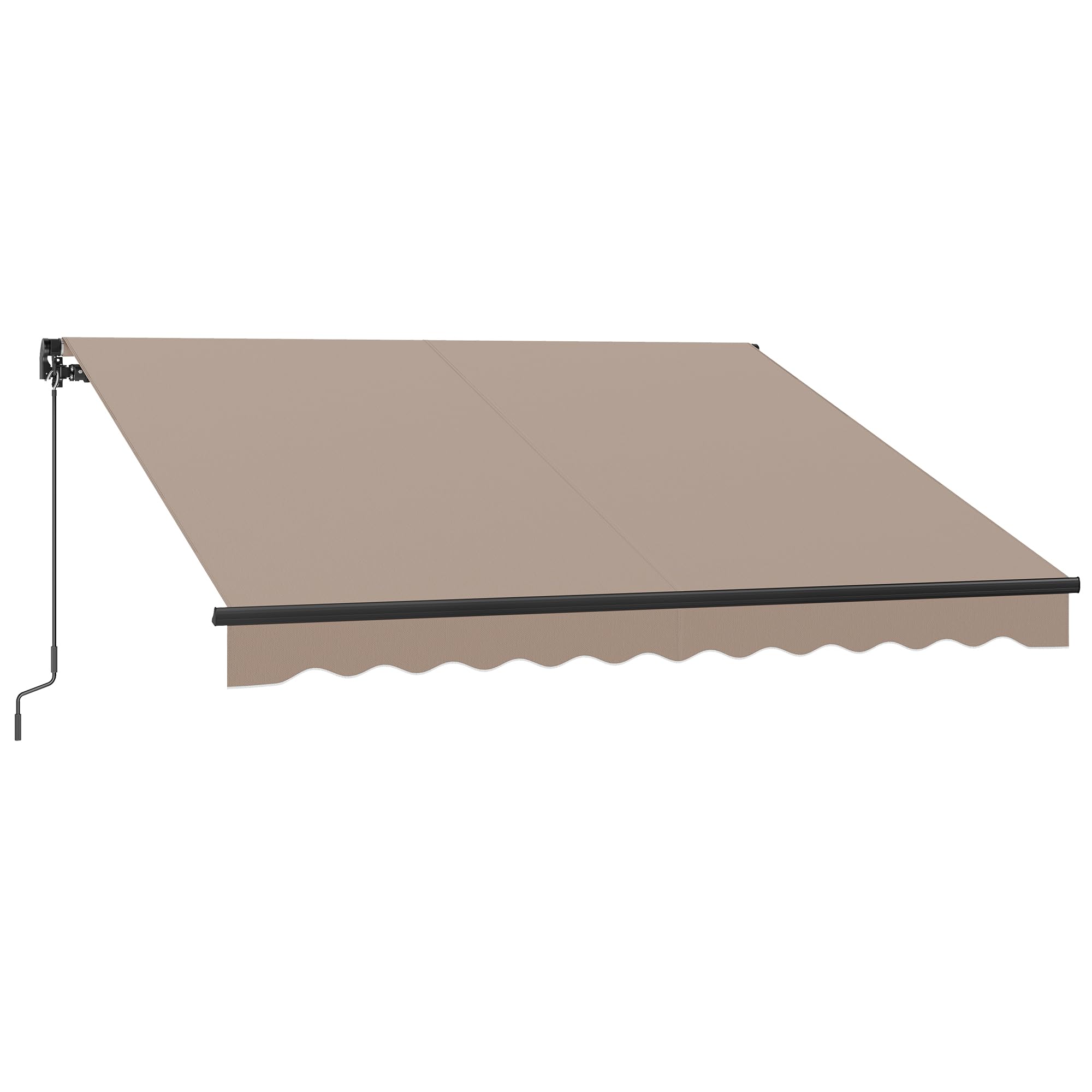SONGMICS Toldo de Brazos Articulados, Toldo con Manivela, Parasol para Balcón, UPF 50+, Aleación de Aluminio, Ajustable, 300 x 250 cm, Marrón Amarillento GSA306KZ01