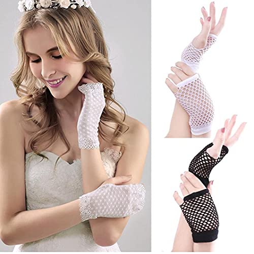 Visnet handschoenen, Creative Short Visnet vingerloze handschoenen Elastisch net Kostuum accessoires voor vrouwen… - Image 6