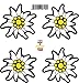 Edelweiss - Set di 4 adesivi piccoli, 4 cm di diametro, sagomati