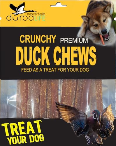Duck Jerky for Dogs Chewy Training Treats | Slow Roasted Snacks | Soft, Easy to Chew & Digest | Won't Stain Carpet (3.1oz, Duck Shredded Premium) -  durbalife
