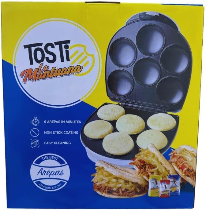 Tostiarepas venezolanas, 6 unidades, listas en 6 minutos, doradas y crujientes
