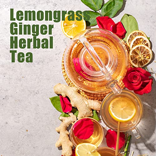 Taimei Teatime Loose Leaf Lemongrass Ginger Decaf Tea (120G), Bulk Decaffeinated Specialty Loose Leaf Tea Blends From Germany, Herbal Tea Gift For Mom,Women,Girl Friend And Tea Lovers #TOP1