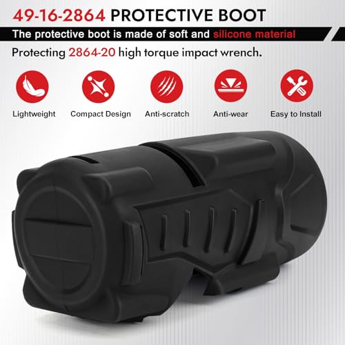 49-16-2864 M18 3/4 Impact Protective Boot For Milwaukee 2864-20 2863-20 2862-20 M18 3/4" Fuel High Torque Impact Wrench by Lonsda - Image 6