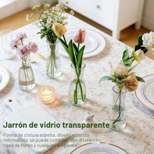 Jarrones de cristal pequeños en pack de 12 para decoración 6