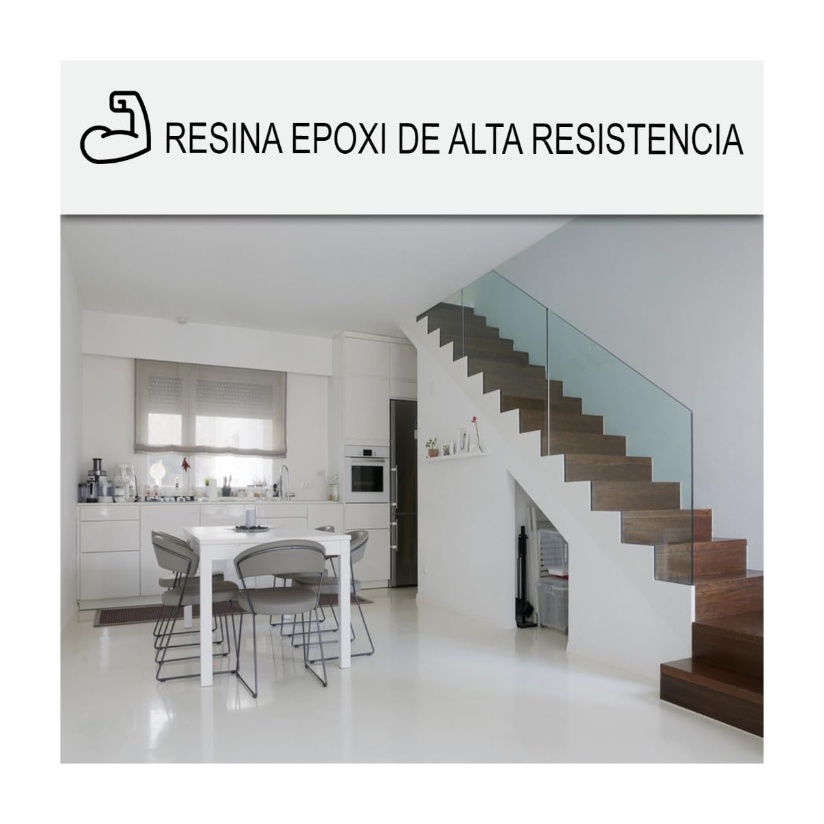 ARCANE INDUSTRIES Resina epoxi para suelos interiores - REVEPOXY - 176-2,5 kg (hasta 12,5 m² en 2 capas) Amarillo Tráfico - RAL 1023