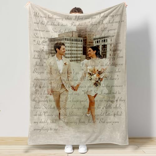 Personalized Song Lyrics Photo Fleece Blanket
