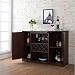 Wine BAR Buffet and Storage Cabinet with Center Glass and Wine Rack, Side Shelves, and Open Focal Point Shelf (Walnut)