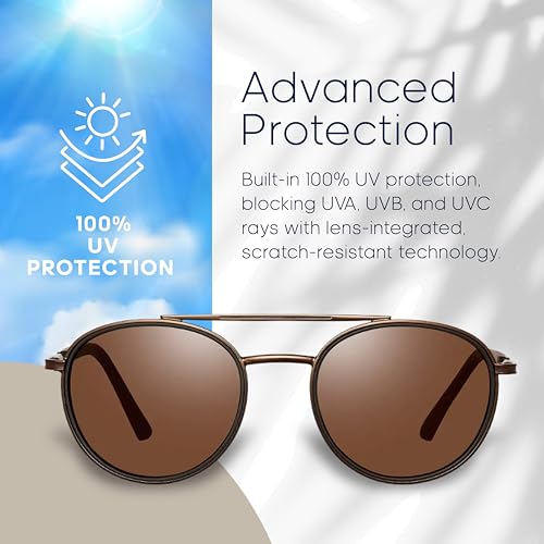 Madrid Aviator Sunglasses – Polarized Lenses, Classic Unisex Design for Men & Women, 100% UV Protection4