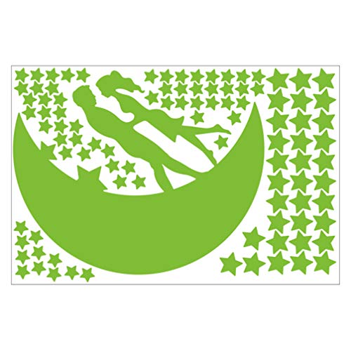 NUOBESTY 97 adesivos que brilham românticos para casais adesivos que brilham em estrelas, lua, adesi