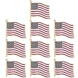 TONOS American Flag Lapel Pin 10-Pack, Metal Enamel US Flag Pins with Butterfly Clutch Backs, Patriotic USA Lapel Pins for Men & Women, Bulk Set for 4th of July, Memorial & Veterans Day