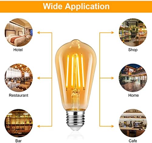 Defurhome Edison LED Vintage Light Bulb, E27 ST58 Warm White (2500K), 700 lumens, 6W (Replaces 60W) Ideal for Nostalgia and Retro Lighting in The House café bar - 5 Pieces