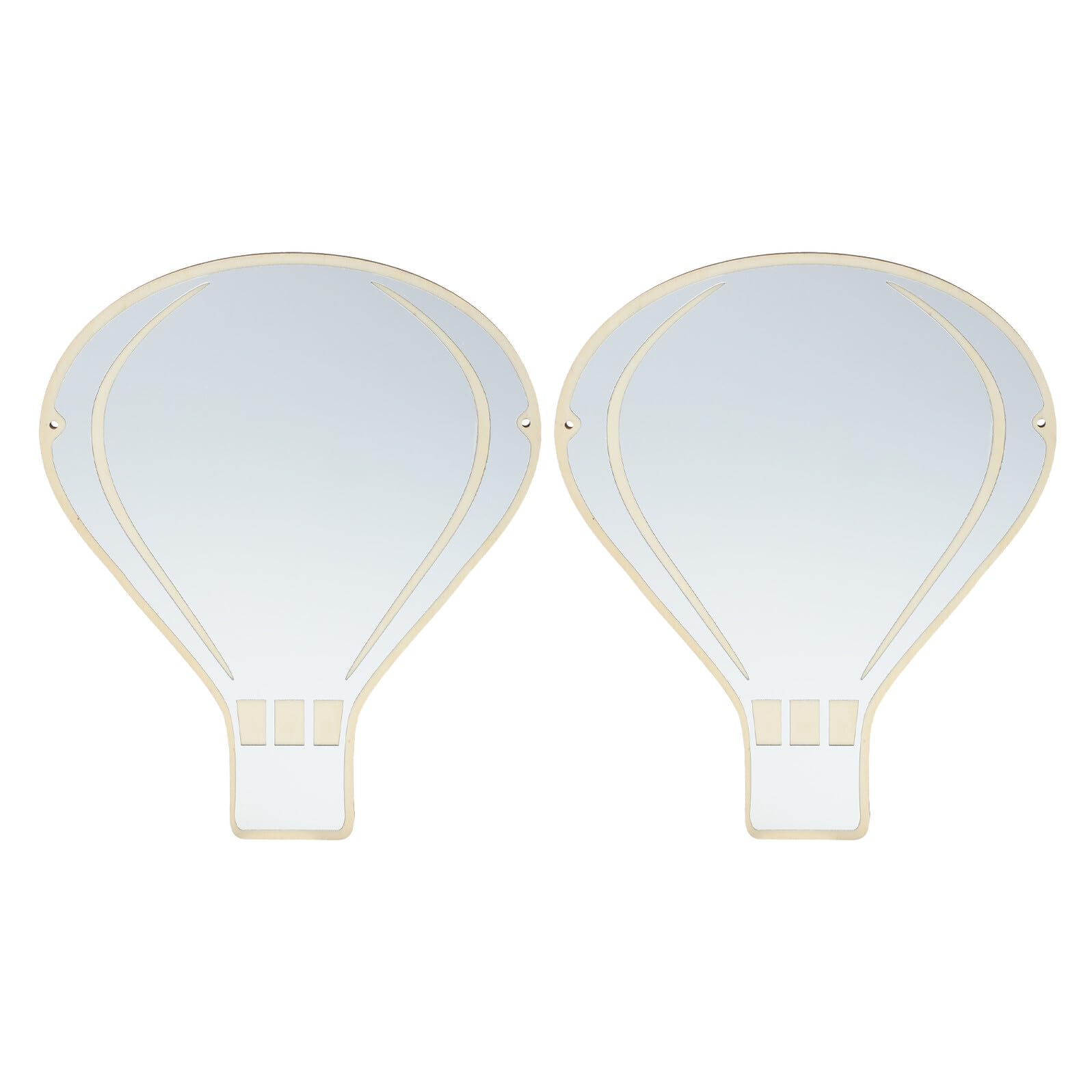 Miroir mural montgolfière haut de gamme acrylique et cadre bois véritable lot de 2