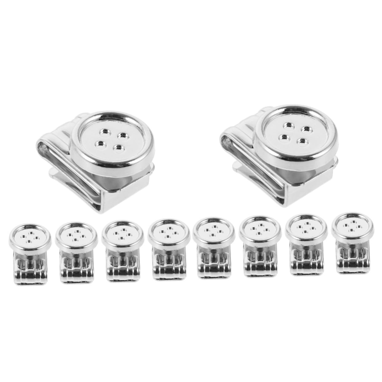 ARTIBETTER 2sets Men's Suspenders Button End Multi-use Metal Suspender Clips for Pants 5pcs*2