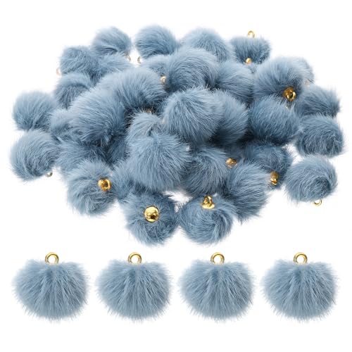 Breloques pompons en forme de petites boules bleu pour bijoux artisanaux - 2