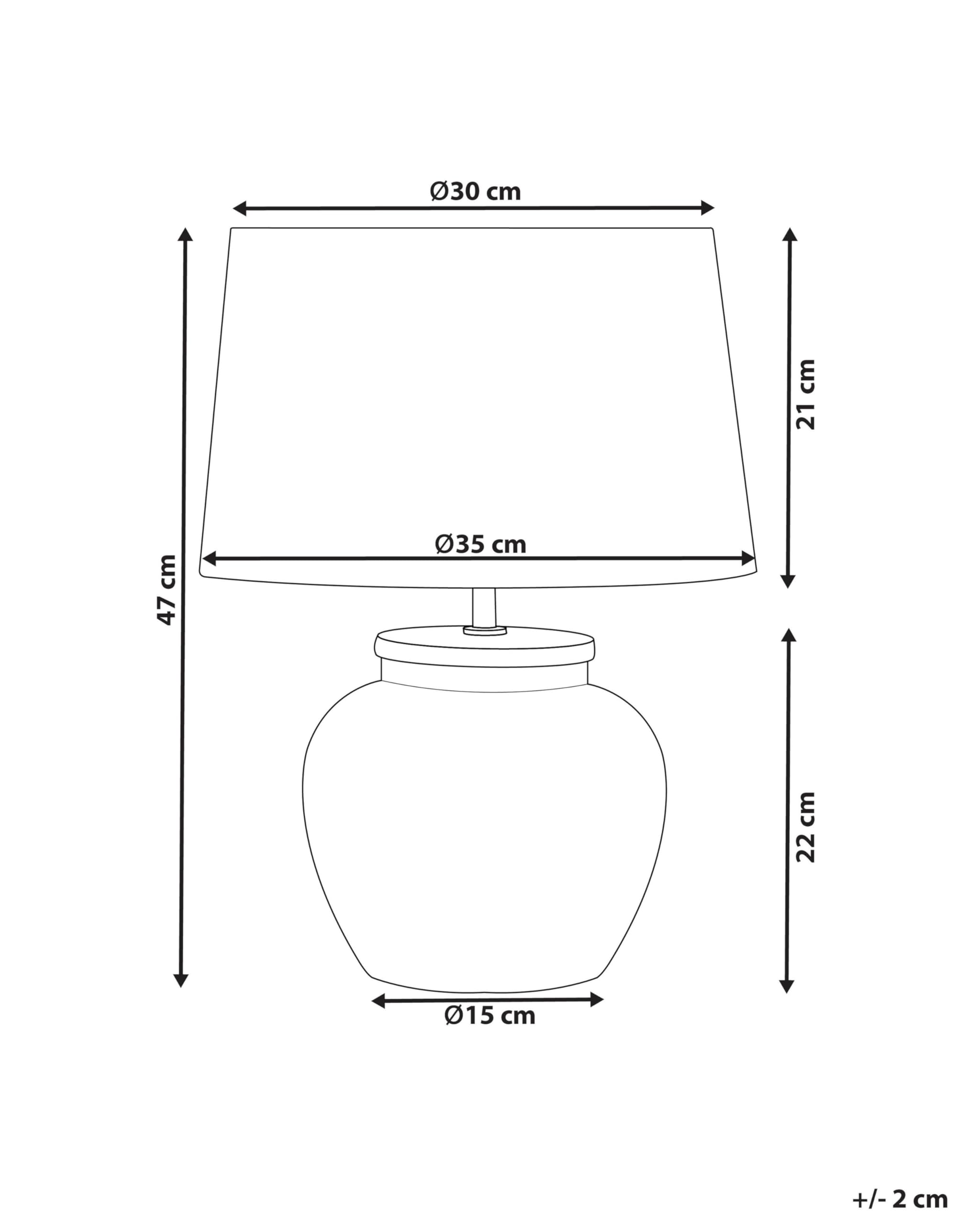 Beliani Klassische Tischlampe Keramiksockel Steinoptik 47 cm beige Mareb
