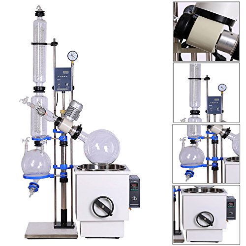 Image of 10L-50L 220V 0-400℃ High Performance Lab Rotary Evaporator Rotavapor SENCO Distillation Purification Equipment w /Motor Lift, Digital Heating Bath, Double Condenser Glassware Kits (RE-1002 10L)