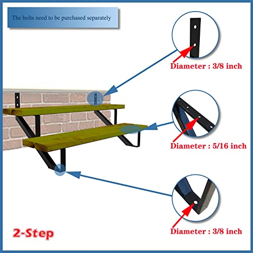 Image of MTB Black Steel Stair Riser with 1 /2 /3 /4 /5 /6 /7 Steps