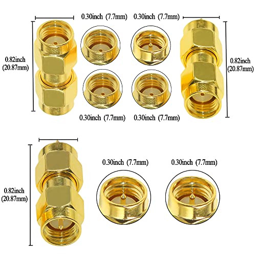 TUOLNK SMA Male to RP-SMA Male Adapter, SMAJ to RPSMAJ RF Coaxial Connector, 50Ω, for WiFi Router FPV Drone, Signal Booster - Image 2