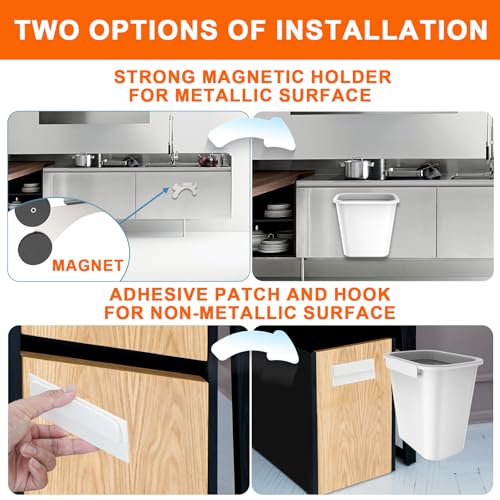 Image of BBQ Future Magnetic Trash Can for Blackstone - 2.1 Gallon Grill Hanging Garbage Can BBQ Parts, No Drill Mount Trash Bin Container for Weber Charbroil Nexgrill Expert Grill and More Griddle