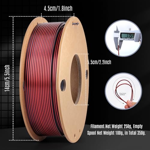 Image of Silk 3D Printing Filament PLA+ Multicolor 8 Packs- 4 Dual Colors Spools & 4 Tricolor Spools - 1.75mm 3D Printing PLA Pro 250g x 8 Bundles
