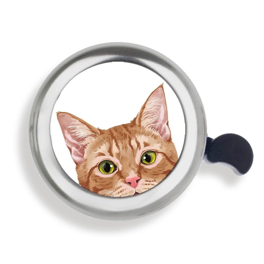 WIRESTER Silver Aluminum Round Bike Bell, Classic Ring Bicycle Bell, Bike Accessories Bell Ring for Adults Kids Girls Boys