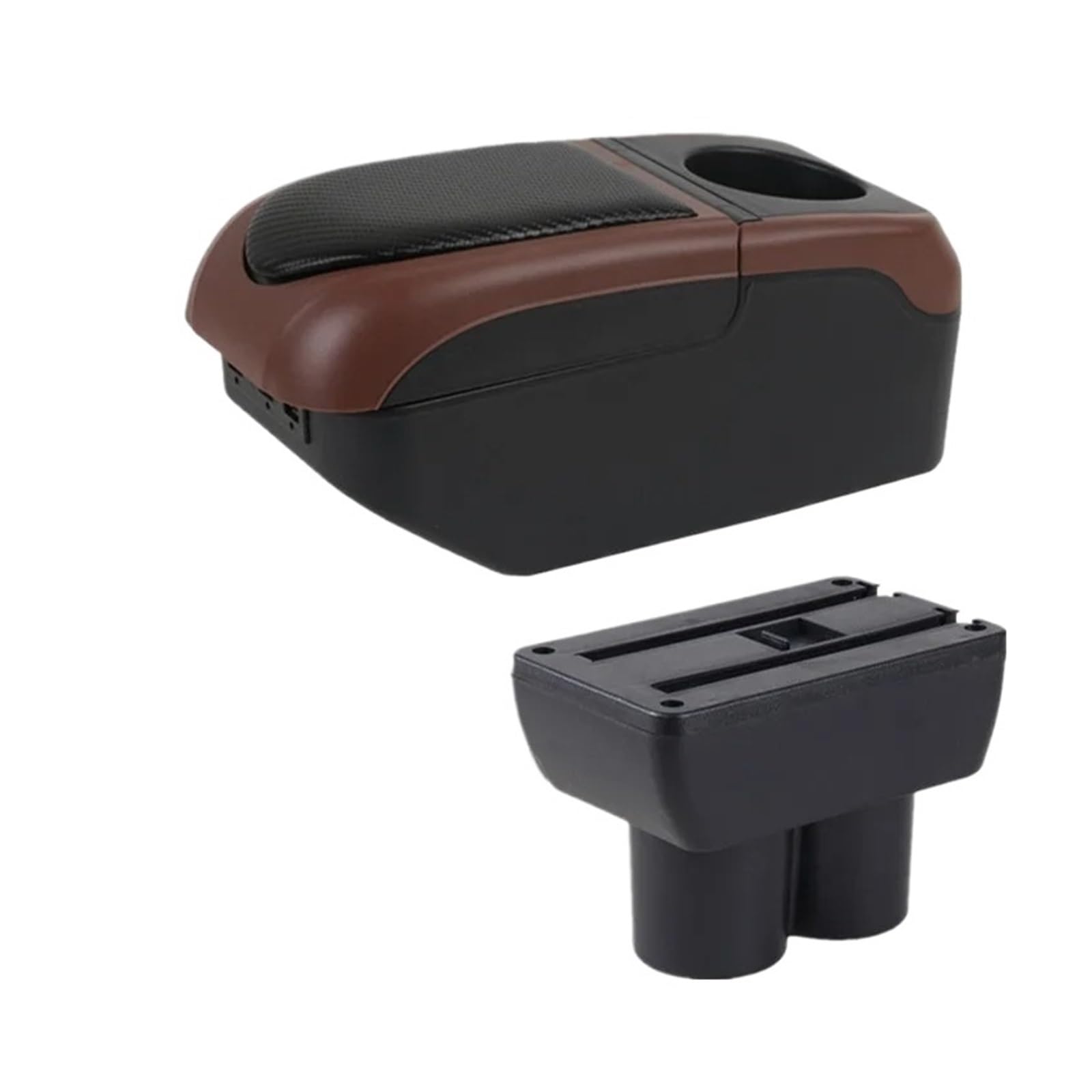 Ggwqoops Car Armrests For Suzuki For Jimny JB23 JB43 1999-2018 Car Armrest Box Interior Dedicated Retrofit Parts Center Storage Armrest Box(S1 black-coffee 6USB)
