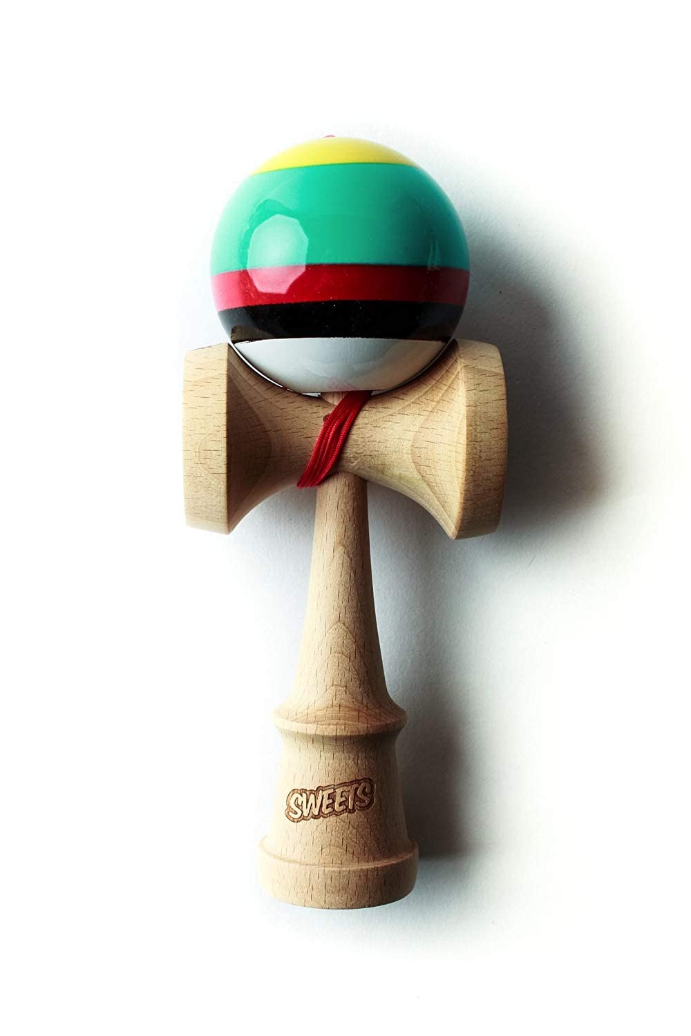 Sweets Kendamas 5-Stripe Prime Kendama - All Levels, Stripe Design, Extra String Accessory Bundle… (Bodega)