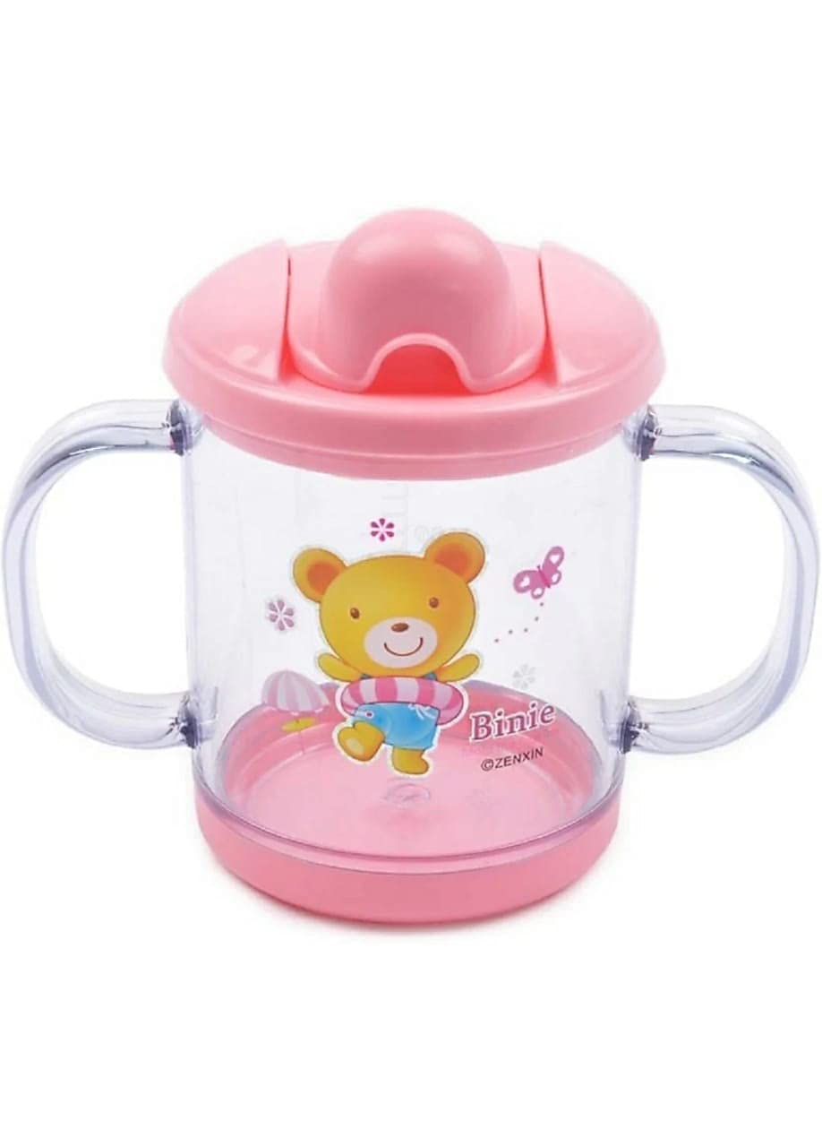 350 ML Stainless Steel Kids Sipper/Vacuum Hot & Cold Water Bottle | Anti Spill Sippy Cup with Soft Silicone Straw BPA Free & Non Toxic for Baby or Kids (Pink)-image-8