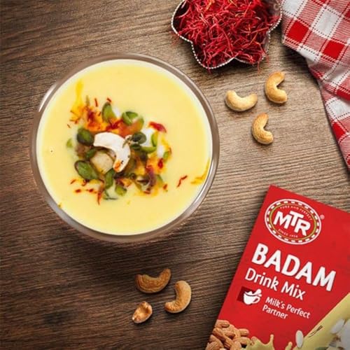 Image of MTR Badam Drink Mix 200g Pack | Multipurpose Drink Mix with Badam & Cardamom | Makes Badam Drink, Badam Kulfi and Badam Sweets | Drink or Eat