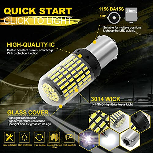 Image of CLOUDSALE, Your Store, Your Place 2800L BAY15D P21 /5W 2057 7528 1157 Dual Connector Led Bulb Front Rear Turn Signal Bulb and Canbus Error Free Led Red, (Pack of 2,Straight Pin) Led