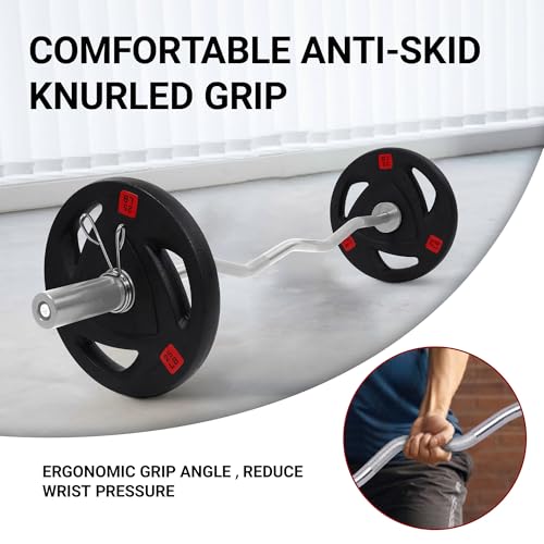 image for Fitvids Olympic EZ Curl Barbell Bar 47