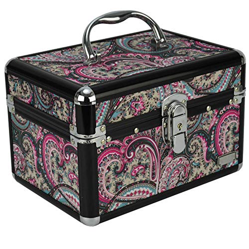 Maleta Para Maquiagem e Joias Frasqueira Mandala Indiana Preto CBRN12596