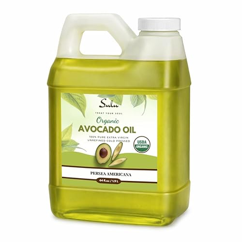 Aceite de aguacate crudo virgen extra sin refinar orgánico certificado de 4 libras/64 onzas líquidas