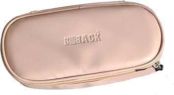BBACK Oval Fermuarl  Kalem Kutusu Suni Deri U uk Pembe