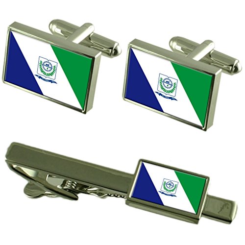 Set de regalo de gemelos y clip de corbata de Santana do Paraíso para celebraciones especiales