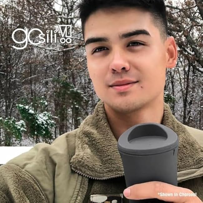 GoSili Reusable Silicone Tumbler with lid - 100% European-Grade Platinum Silicone, Stainless-Steel Ring, Eco-Friendly, Stain-Resistant, Dishwasher and Microwave Safe - 16oz, Teal